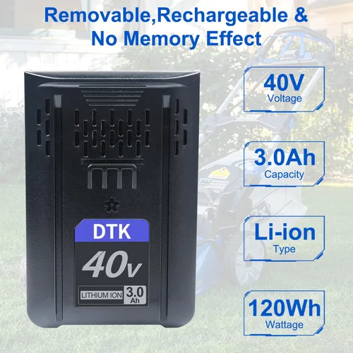Miniatura 2 de DTK Repuesto para baterías Kobalt 40V MAX 3000mAh KPM1040A-03, KM-1640-06, KM 4040-06 para herramientas eléctricas inalámbricas
