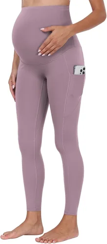 Miniatura 49 de WHOUARE Leggings de maternidad sobre el vientre con bolsillos para mujer, cintura alta, entrenamiento, pantalones de yoga