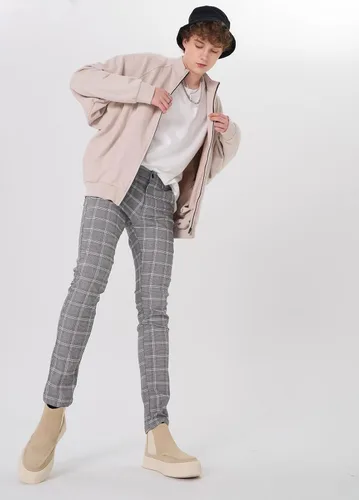 Miniatura 9 de Plaid&Plain Pantalones a cuadros para hombre, pantalones de vestir ajustados para hombre, pantalones chinos ajustados para hombre