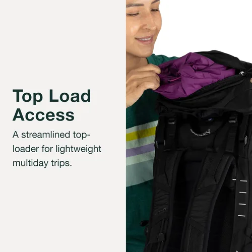 Miniatura 5 de Osprey Tempest 44L Mochila ligera de senderismo para mujer, mochila para viajes y campamento, pampa roja/gris carbón, M/L Pampas rojas/Gris carbón