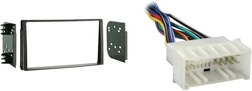 Metra Kit de instalación doble DIN para vehículos Kia Optima 2006 en adelante (negro) y arnés de cableado de radio Metra Electronics para 04 en