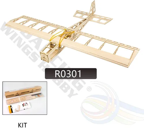 Miniatura 2 de Balsa Wood Aircraft 22.835 in Mini Stick Entrenamiento Eléctrico Avión Deportivo Necesidad de Construir para Adultos (R0301)
