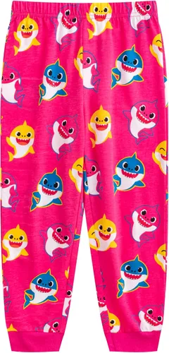 Miniatura 5 de Nickelodeon Baby Shark - Conjunto de camisa de manga larga y pantalones deportivos para bebés, niños pequeños y niños pequeños, color rosagris