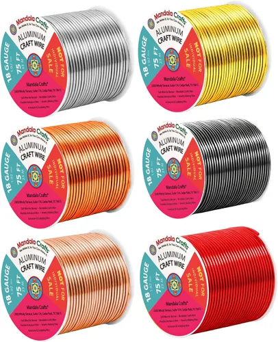 Miniatura 42 de Mandala Crafts - Alambre de aluminio anodizado de 8 calibre para hacer joyas - 9.75 m de alambre flexible negro colorido - Flexible para bonsái