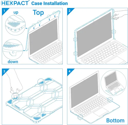 Miniatura 6 de IBENZER HA13CYBL HA13CYBL - Funda compatible con MacBook Air de 13 pulgadas A1466 A1369, carcasa rígida resistente para Apple Mac Air 13 versión Azul