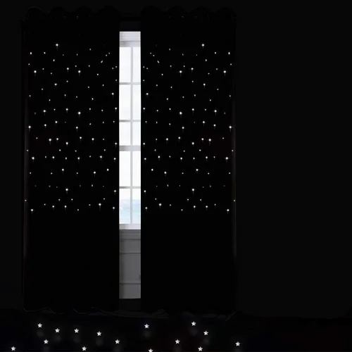 Miniatura 8 de Anjee Cortina opaca con diseño de estrellas.