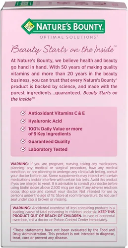 Miniatura 6 de Nature's Bounty Cabello, Piel y Uñas Avanzado, Suplemento Vitamínico con Infusión de Argán con Biotina y Ácido Hialurónico, 150 Cápsulas Blandas