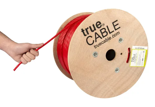 Miniatura 22 de TRUE CABLE Cable Ethernet a granel de elevación blindada Cat6A, 1000 pies, azul, cobre sólido desnudo 23 AWG, 750 MHz, F/UTP, PoE++ 100 W