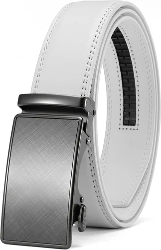 Miniatura 26 de CHAOREN - Cinturón para hombre - Cinturón de trinquete de cuero de 1 3/8 pulgadas para pantalones de vestir - Cinturón micro ajustable que se adapta