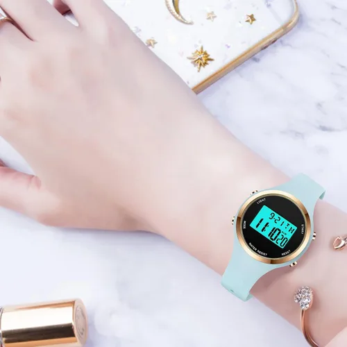 Miniatura 58 de Women LED Display Elecreonic Watch Fashion Chrono Alarm Digital Clock Woman Outdoor Sport Wirstwatch