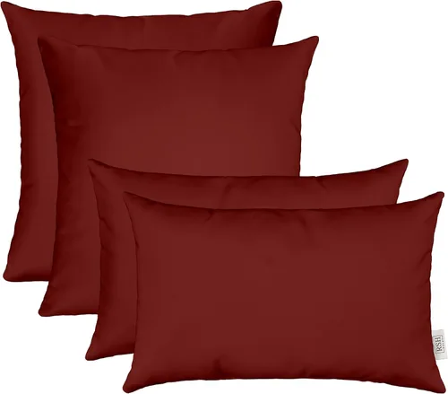 Miniatura 15 de RSH DECOR: Sunbrella Juego de 4 almohadas lumbares y cuadradas 20 x 12 pulgadas y 17 x 17 pulgadas Tela resistente al agua y a la decoloración
