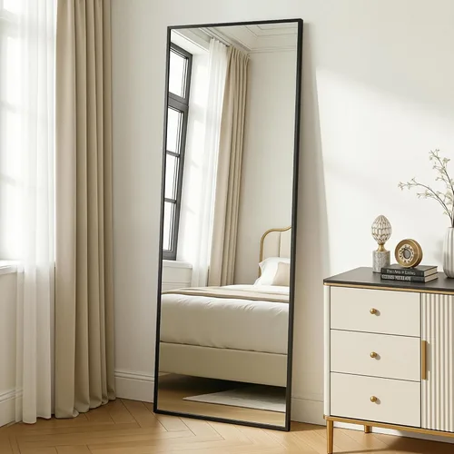 Miniatura 55 de Antok Espejo de Cuerpo Entero, Espejo de Piso de 58"x18" con Soporte, Espejos Montados Colgantes para Dormitorio, Sala de Estar, Vestidor, Comedor