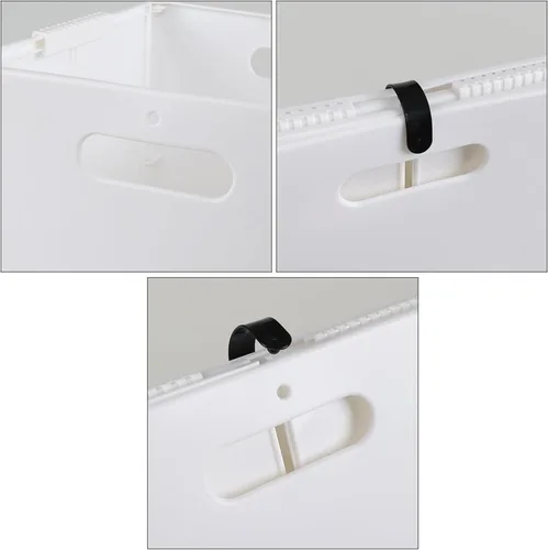 Miniatura 3 de Paquete de 4 cubos de almacenamiento de plástico plegables, cubos de almacenamiento plegables blancos