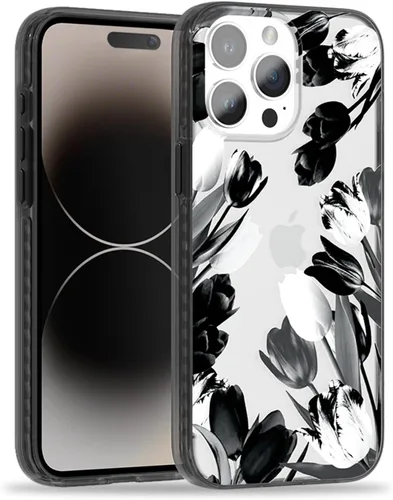 Miniatura 19 de SCORPIFY Funda para iPhone 15 Pro Max con diseño floral de Nemophila azul, bonita funda transparente para teléfono para mujeres y niñas