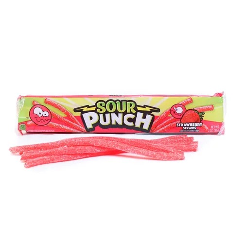 Miniatura 3 de Sour Punch Straws - Caramelos masticables con sabor a fresa, bandeja de 2 onzas (paquete de 24)