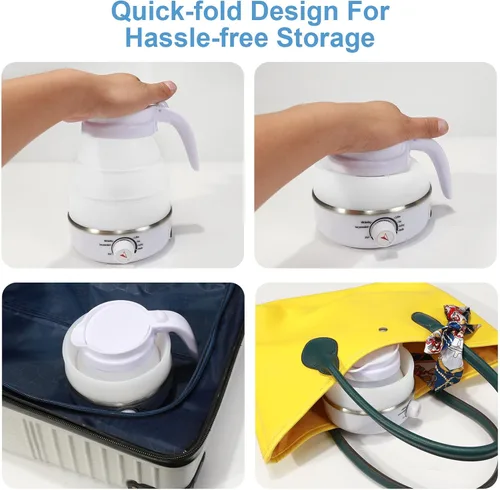 Miniatura 6 de Hervidor de viaje plegable eléctrico portátil plegable para agua hirviendo, portátil para viajes al aire libre, imprescindible para té y café, apto
