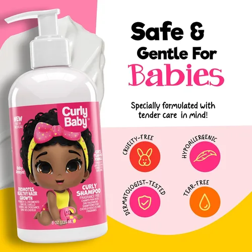 Miniatura 3 de Champú rizado, sin desgarros, probado por dermatólogos, hipoalergénico, sin fragancia para cabello rizado, rizado y enrollado, limpieza suave
