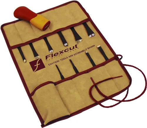 Miniatura 4 de Flexcut herramientas de tallado de madera juego de carpintero de 5 piezas incluye 4 cuchillas de tallado y mango ABS ergonómico además, bloque