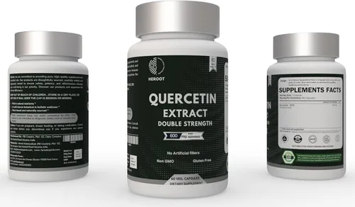 Miniatura 4 de Cápsulas de extracto de quercetina sin OMG, sin gluten, vegetariano apoya la energía general de la fuerza de la salud (120 cápsulas)