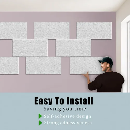 Miniatura 3 de Paquete de 6 paneles de pared insonorizados engrosados, paneles acústicos de borde biselado de alta densidad de 15.75" X 31.5" X 0.47", paneles