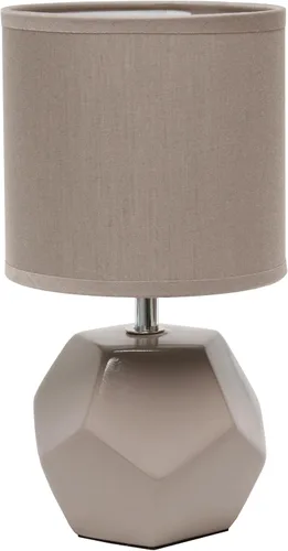 Miniatura 11 de Simple Designs LT1212-GRY - Lámpara de mesa moderna redonda geométrica de 10.24 pulgadas con pantalla a juego, gris