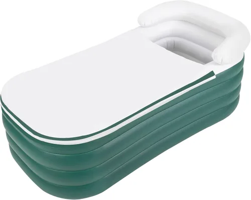 Bañera inflable con bomba de aire eléctrica, bañera portátil para exteriores con inflado rápido y seguro, bañera de hielo para adultos de pie