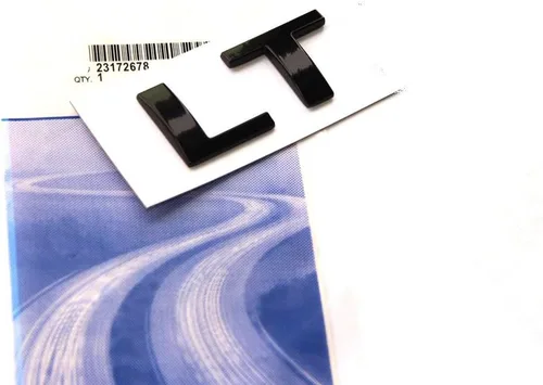 Miniatura 2 de 1 emblema de placa de identificación OEM LT compatible con Silverado Sierra Tahoe Suburban Glossy (2007-2018 negro)