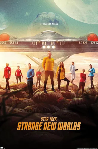 Miniatura 9 de Star Trek: Strange New Worlds - Póster de pared de arte clave, 22.4 pulgadas de largo x 14.7 pulgadas de ancho, versión enmarcada de madera
