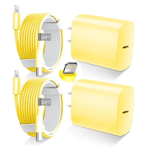 Miniatura 13 de DiHines Cargador rápido para teléfono 14 13 12 11, cable de carga Lightning de 3 pies con bloque de carga USB C de 20 W para teléfono 14/14 Pro