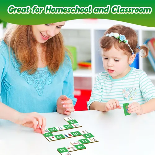 Miniatura 7 de Kasfalci Juego de dominó adicional, juegos de matemáticas para niños, manipuladores de matemáticas, juguetes de conteo, juegos de aprendizaje