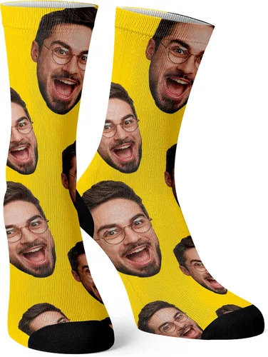 Calcetines de cara personalizados, 9 colores, calcetines de fotos personalizados con tu cara, tu gato o perro, calcetines divertidos para hombres y