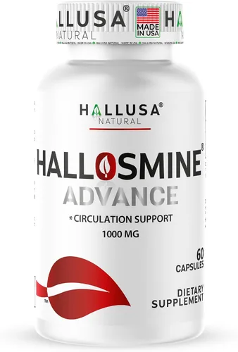 Hallosmine Advance - Cápsulas de diosmina de 1000 mg – Suplemento de circulación de fuerza máxima y apoyo venoso, salud vascular, venas visibles,