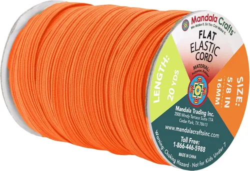 Miniatura 94 de Mandala Crafts - Rollo de cordón elástico plano para costura y manualidades Blanco