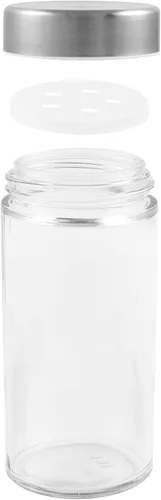 Miniatura 7 de Orii Estante giratorio para especias de acero inoxidable para 20 frascos, sin especias, tapas de acero inoxidable y tarros de vidrio