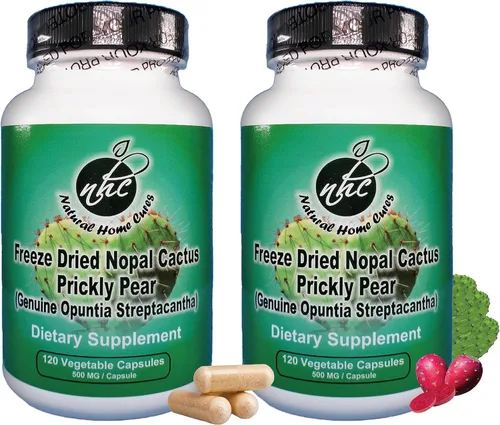 Miniatura 10 de Cápsulas de cactus nopal liofilizado premium, cultivadas en montaña en México, suplemento en polvo de cactus entero, sin rellenos, 500 mg, 120