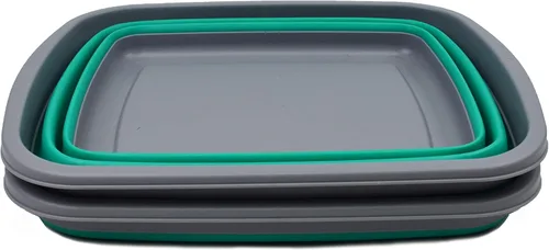 Miniatura 2 de SAMMART Juego de 2 tinas plegables de 10 L (2.6 galones) - Tina plegable para platos - Lavabo portátil - Tina de plástico que ahorra espacio