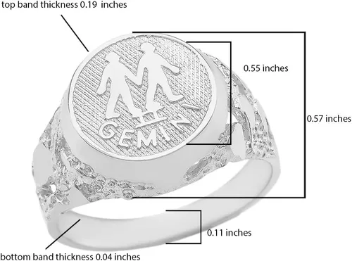 Miniatura 2 de Astrology Jewelry Anillo de plata de ley 925 maciza con signo del zodiaco Géminis