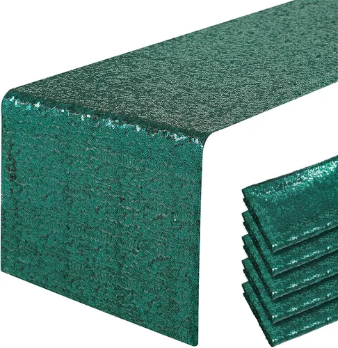 Miniatura 42 de Pufogu - Camino de mesa de lentejuelas brillantes de 12 x 72 pulgadas para fiestas de cumpleaños, decoración de bodas, despedidas de soltera