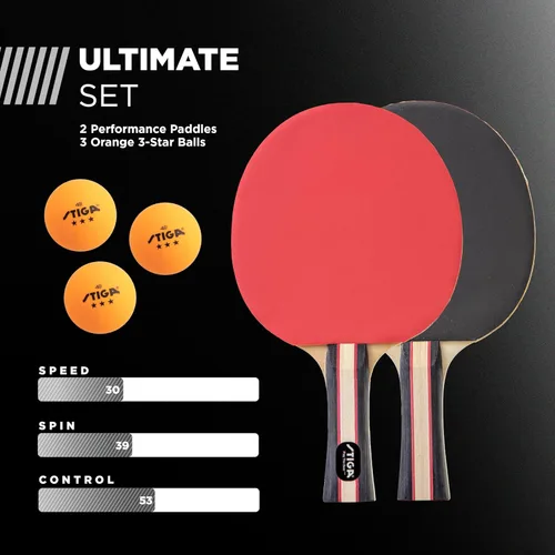 Miniatura 3 de STIGA Performance 2 or 4 Player Table Tennis Set – USATT Approved Rackets and 3-Star Balls – 5-Ply Blade & Flared Handle – Perfect for Skill