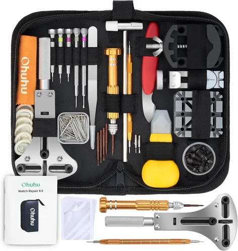 Ohuhu - Kit de reparación de reloj, 192 piezas mejoradas de alta resistencia para extracción de eslabones de reloj, kit de herramientas de repuesto