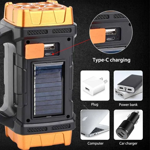 Miniatura 3 de Luz de Trabajo LED Premium de Alto Lúmenes – Linterna Multiusos con Características de Reflector y Farol - Linterna Solar Recargable Impermeable