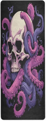 Miniatura 13 de Skull Yoga Mat for Women Men 71" x 26" Non Slip Exercise & Fitness Mat 1mm Thick Workout Mat for Yoga, Pilates, Come with Storage Bag