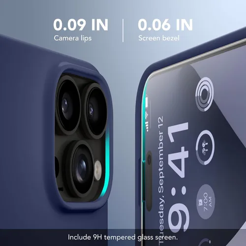 Miniatura 525 de GONEZ Funda de silicona para iPhone 15 Pro Max, compatible con Magsafe, protector de cámara + protector de pantalla, forro de microfibra suave