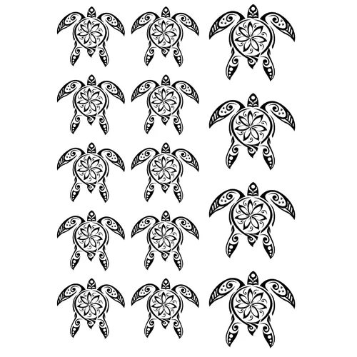 Tatuaje temporal tortugas negro maorí tribal cuerpo arte adhesivo transferencia para brazos hombro azteca polinesio samoano hawaiano para hombres y
