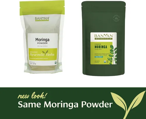 Miniatura 6 de Banyan Botanicals Moringa en polvo orgánico – Moringa Oleifera – Superalimento en polvo y fuente natural de vitaminas y minerales* – 1/2 lb – Vegano