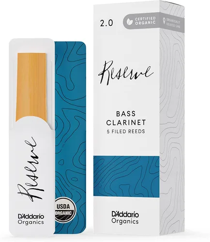 D'Addario Organic Reserve - Cañas para clarinete – Cañas para clarinete – Selladas individualmente – Fuerza 2.0, paquete de 5