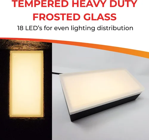 Miniatura 4 de LUMENGY Luz de pavimentadora de 4 x 8 pulgadas (3.93 x 7.87), 2700 K blanco cálido, iluminación de ladrillo sin reflejos para entradas, pasarelas