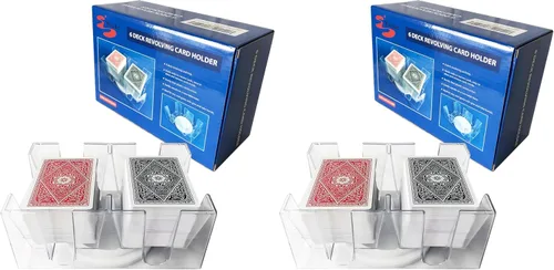 Miniatura 7 de Yuanhe Canasta - Tarjetero giratorio de 6 barajas para niños y adultos, soporte giratorio para cartas de póquer, canasta, mano y pie, Rummy, Go