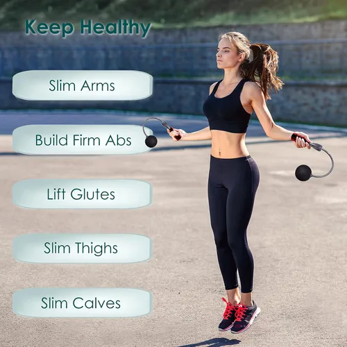 Miniatura 6 de Weighted Cordless Jump Rope, Adjustable Ropes Tangle-Free High Speed Skipping Rope For Fitness Workout Indoor Outdoor, Ropeless Bod Rope Great For