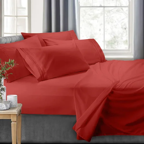 Miniatura 5 de Clara Clark - Juego de sábanas King con Flex Top, 6 piezas - Sábanas de lujo para cama King con cabeza dividida, juego de cama súper suave, King